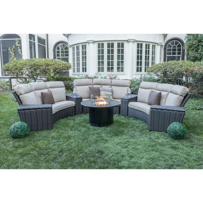Kampala Grey 8 Piece Swimmer Oyster Sectional Fire Group - The Great Escape