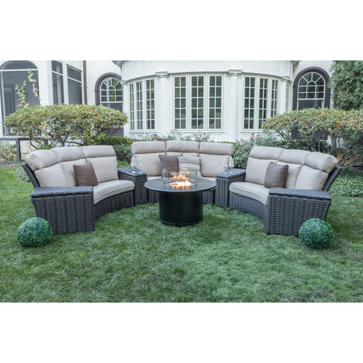 Kampala Grey 8 Piece Swimmer Oyster Sectional Fire Group - The Great Escape