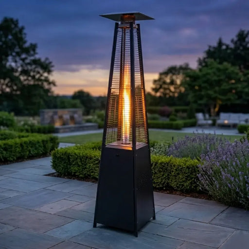 Commercial Glass Tube 42K BTU Patio Heater Matte Black - The Great Escape