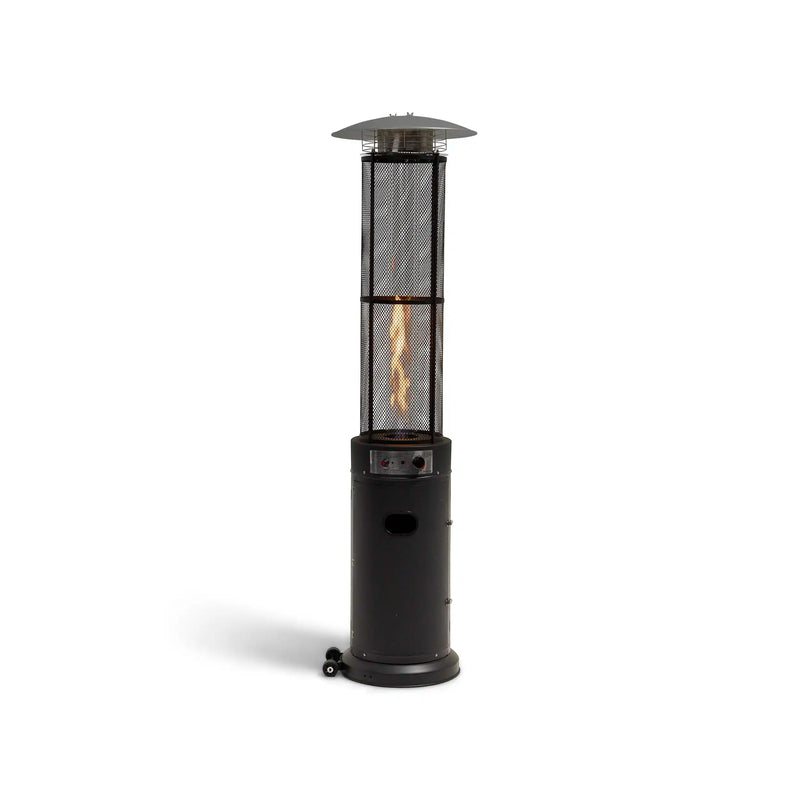 Commercial Round Glass Tube 42K BTU Patio Heater Matte Black - The Great Escape