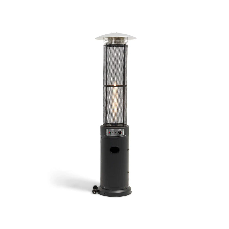 Commercial Round Glass Tube 42K BTU Patio Heater Matte Black - The Great Escape