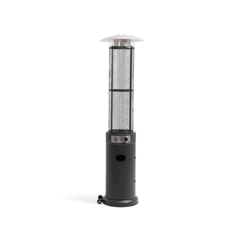 Commercial Round Glass Tube 42K BTU Patio Heater Matte Black - The Great Escape