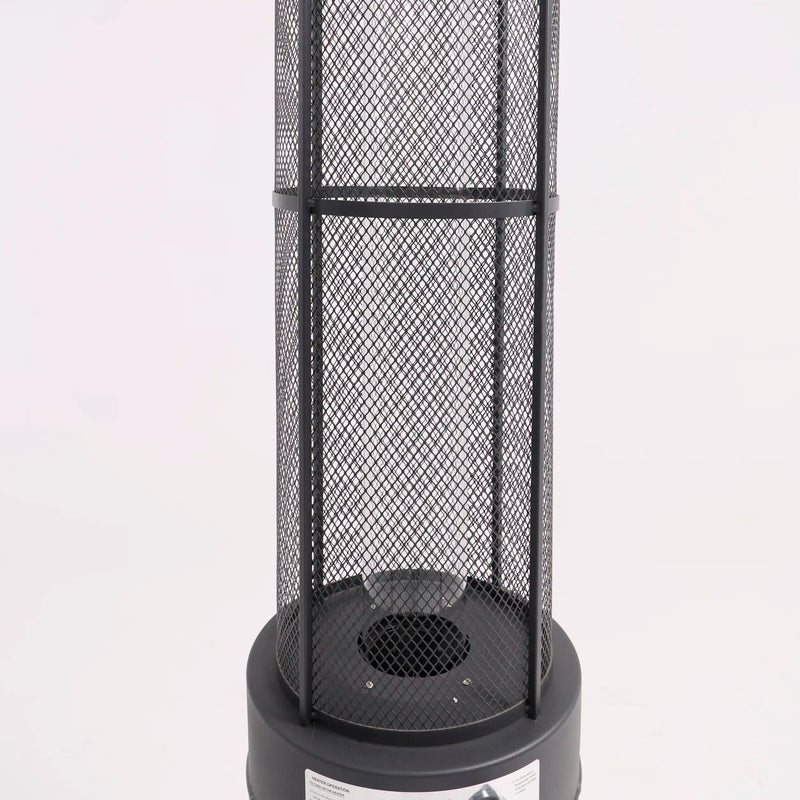 Commercial Round Glass Tube 42K BTU Patio Heater Matte Black - The Great Escape