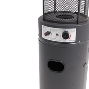 Commercial Round Glass Tube 42K BTU Patio Heater Matte Black - The Great Escape