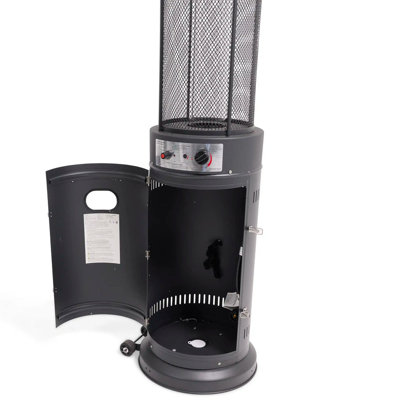Commercial Round Glass Tube 42K BTU Patio Heater Matte Black - The Great Escape