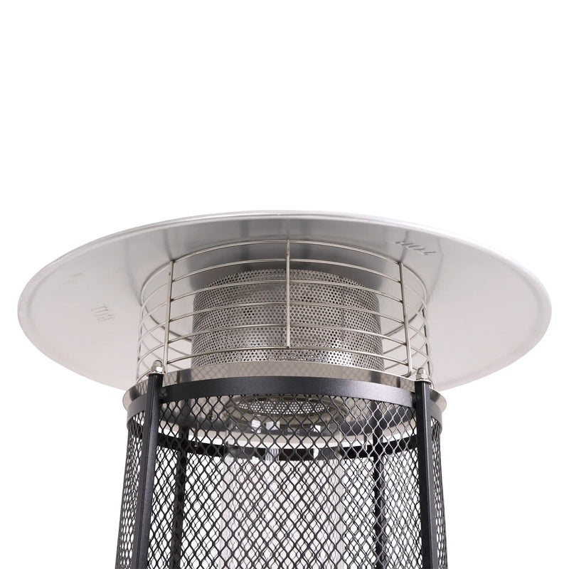 Commercial Round Glass Tube 42K BTU Patio Heater Matte Black - The Great Escape
