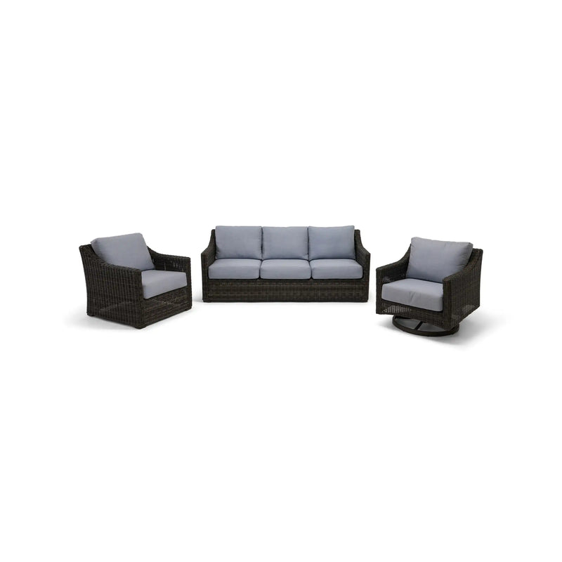 Rosario Grey 3 Piece Topsail Rain Sofa Group - The Great Escape