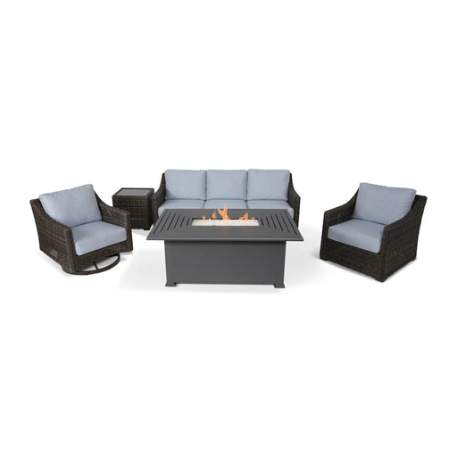Rosario 5 Piece Grey Sofa Firepit Chat Group - The Great Escape