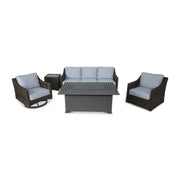 Rosario 5 Piece Grey Sofa Firepit Chat Group - The Great Escape