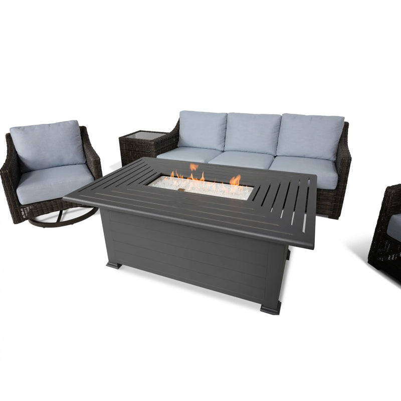 Rosario 5 Piece Grey Sofa Firepit Chat Group - The Great Escape