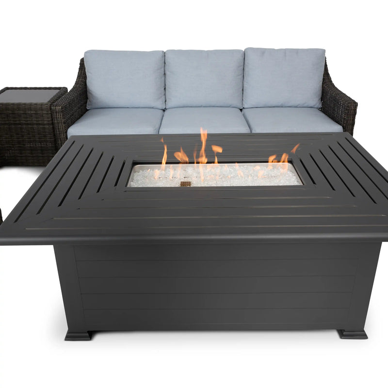 Rosario 5 Piece Grey Sofa Firepit Chat Group - The Great Escape