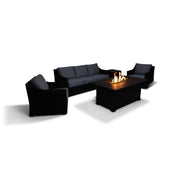 Rosario Grey 5 Piece Sofa Firepit/Chat Group - Topsail Rain - The Great Escape