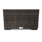 Rosario 21 Inch Square Woven End Table with Glass - The Great Escape