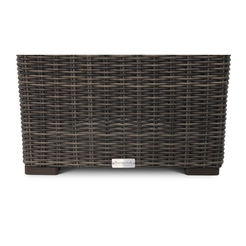 Rosario 21 Inch Square Woven End Table with Glass - The Great Escape