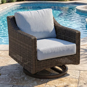 Rosario Grey Cushioned Swivel Rocker - The Great Escape