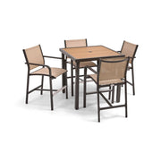 St. Kitts 5 Piece Sling Scoria Counter Height Group - The Great Escape