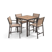 St. Kitts 5 Piece Sling Scoria Counter Height Group - The Great Escape