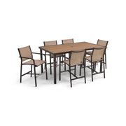 St. Kitts 7 Piece Sling Scoria Counter Height Group - The Great Escape