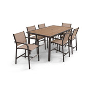 St. Kitts 7 Piece Sling Scoria Counter Height Group - The Great Escape