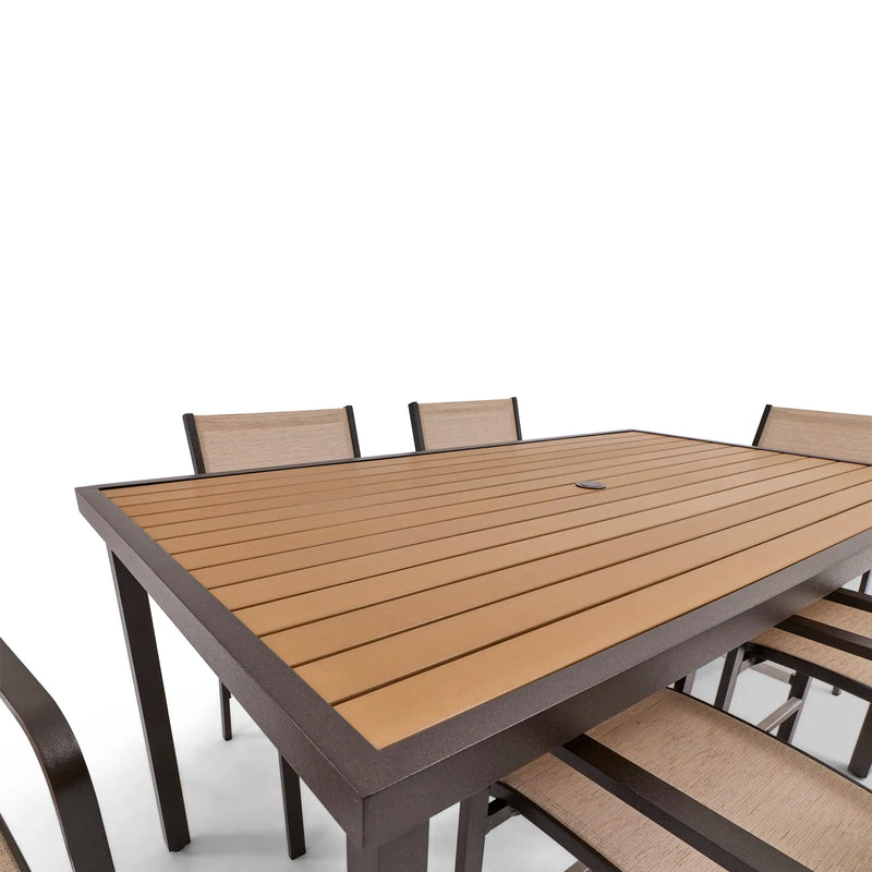 St. Kitts 7 Piece Sling Scoria Counter Height Group - The Great Escape