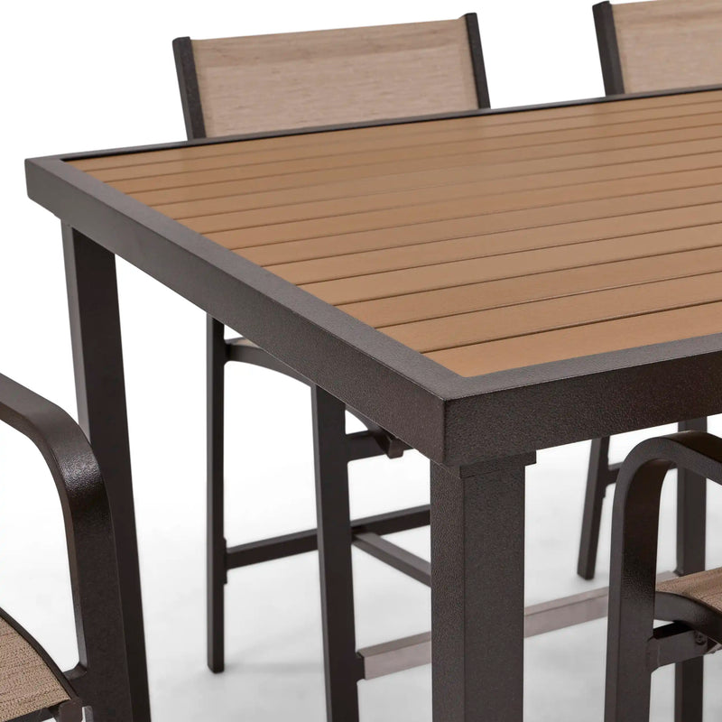 St. Kitts 7 Piece Sling Scoria Counter Height Group - The Great Escape