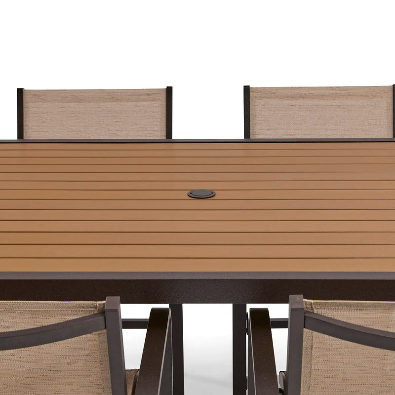 St. Kitts 7 Piece Sling Scoria Counter Height Group - The Great Escape