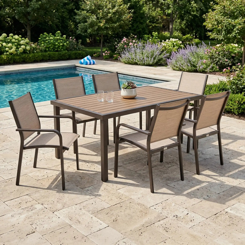 St. Kitts 7 Piece Scoria Dining Group - The Great Escape