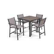 St. Kitts 5 Piece Sling Graphite Counter Height Group - The Great Escape