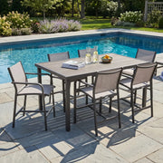 St. Kitts 7 Piece Sling Graphite Counter Height Group - The Great Escape