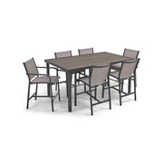 St. Kitts 7 Piece Sling Graphite Counter Height Group - The Great Escape