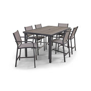 St. Kitts 7 Piece Sling Graphite Counter Height Group - The Great Escape
