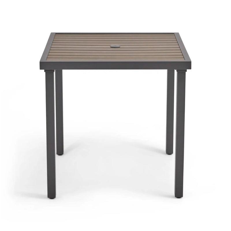 Mesa 36 Inch Square Graphite Taupe Poly Plank Counter Height Table - The Great Escape