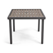 Mesa 36 Inch Square Graphite Taupe Poly Plank Dining Table - The Great Escape
