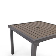 Mesa 36 Inch Square Graphite Taupe Poly Plank Dining Table - The Great Escape