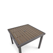 Mesa 36 Inch Square Graphite Taupe Poly Plank Dining Table - The Great Escape