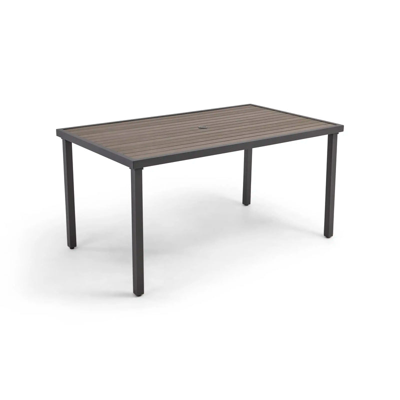 Mesa 42x72 Inch Rectangle Graphite Taupe Poly Plank Counter Height Table - The Great Escape