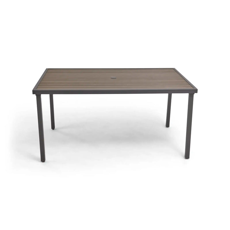 Mesa 42x72 Inch Rectangle Graphite Taupe Poly Plank Counter Height Table - The Great Escape