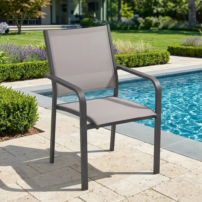 St. Kitts Grey Sling Dining Chair - Graphite