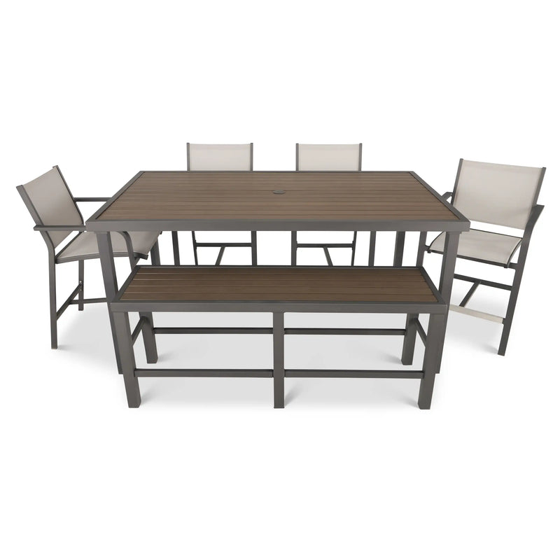 Picture of St. Kitts Sling 6 Piece Counter Height Dining Group - Graphite