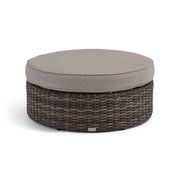 St. Kitts Grey 42" Round Cushioned Ottoman - Makar Oyster - The Great Escape