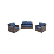 St. Kitts Grey 3 Piece Lifeguard Lapis Indigo Loveseat Group - The Great Escape