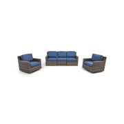 St. Kitts Grey 3 Piece Lifeguard Lapis Indigo Sofa Group - The Great Escape