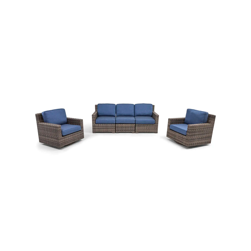 St. Kitts Grey 3 Piece Lifeguard Lapis Indigo Sofa Group - The Great Escape