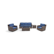 St. Kitts Grey 5 Piece Lifeguard Lapis Indigo Sofa Chat Group - The Great Escape