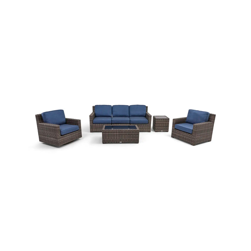 St. Kitts Grey 5 Piece Lifeguard Lapis Indigo Sofa Chat Group - The Great Escape