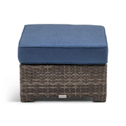 St. Kitts Grey Lifeguard Lapis Indigo 26 Inch Square Ottoman - The Great Escape