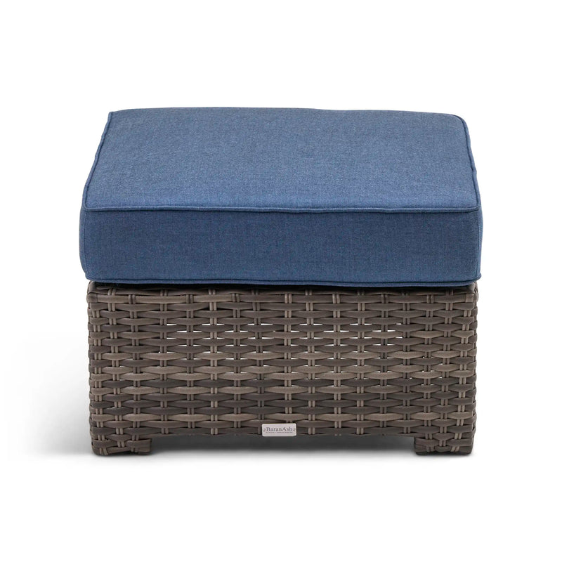 St. Kitts Grey Lifeguard Lapis Indigo 26 Inch Square Ottoman - The Great Escape