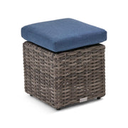 St. Kitts Grey Lifeguard Lapis Indigo Woven Cube Ottoman - The Great Escape