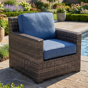 St. Kitts Grey Lifeguard Lapis Indigo Swivel Glider - The Great Escape