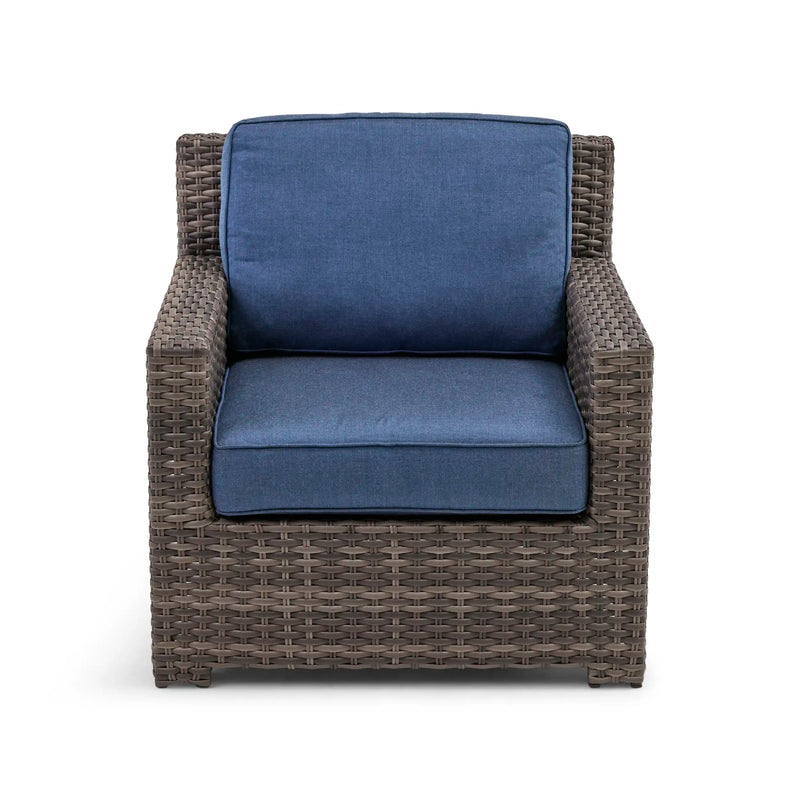 St. Kitts Grey 5 Piece Sofa Chat Group - Lifeguard Lapis Indigo - The Great Escape